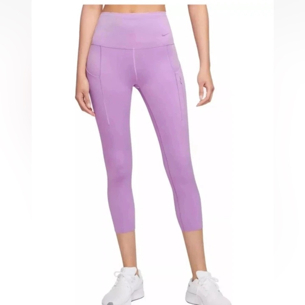 Nike Go Dri-Fit Firm High Waisted Cropped Leggings Women’s XL DQ5881-532 NEW